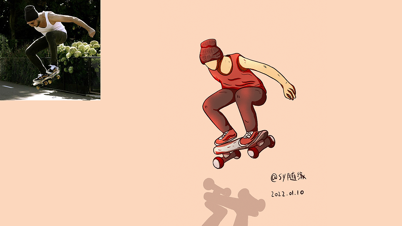 「28天」速写打卡挑战——第一周主题：OLLIE（图ZMjg1MTk2NDQ4） - 创作习作 - 站酷设计师SY随缘原创素材 - 站酷ZCOOL