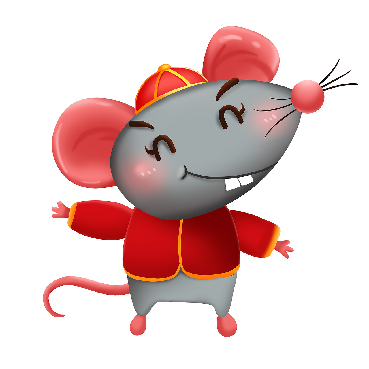 手绘2020新年卡通小老鼠表情包