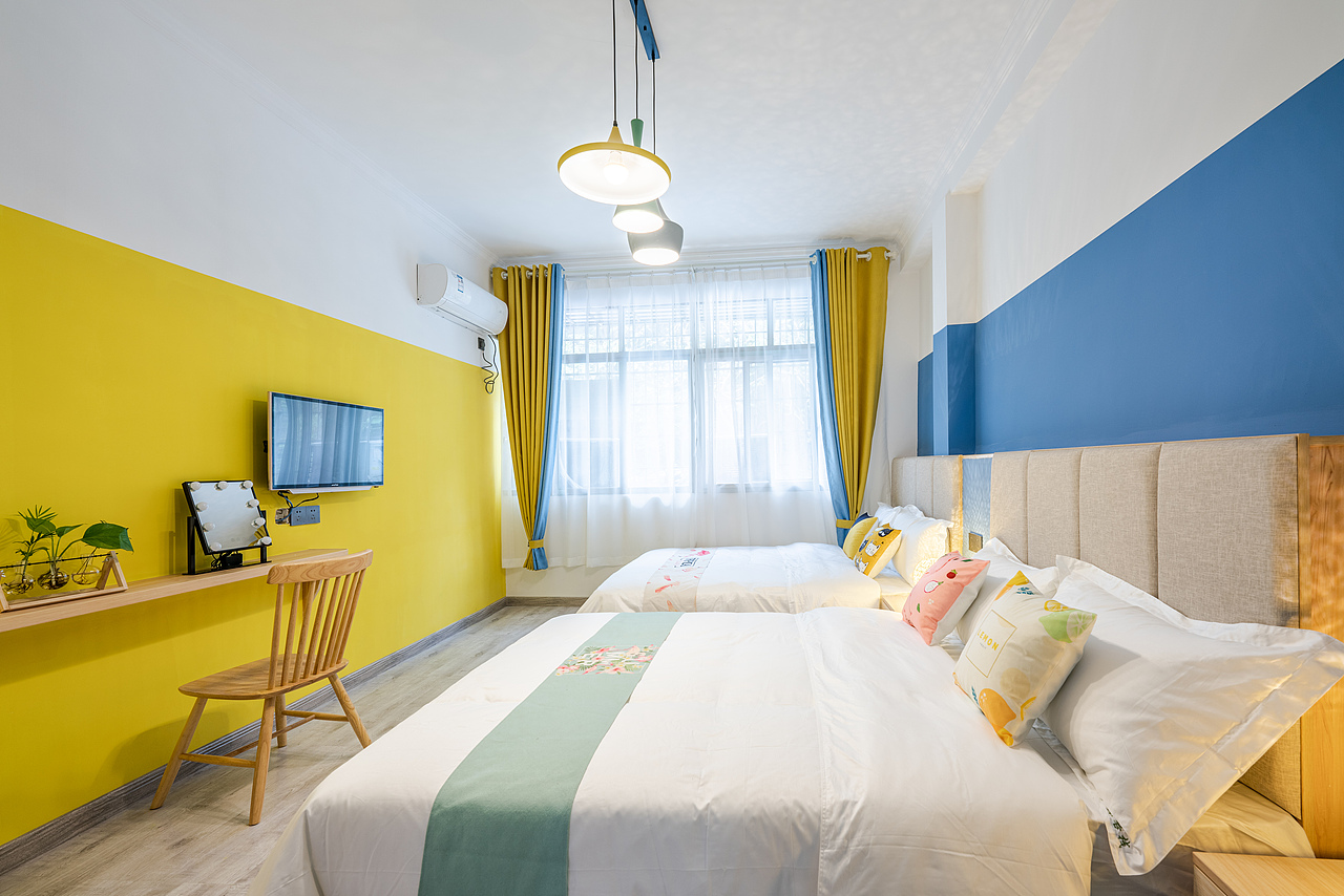 城市轻奢民宿建筑室内空间摄影