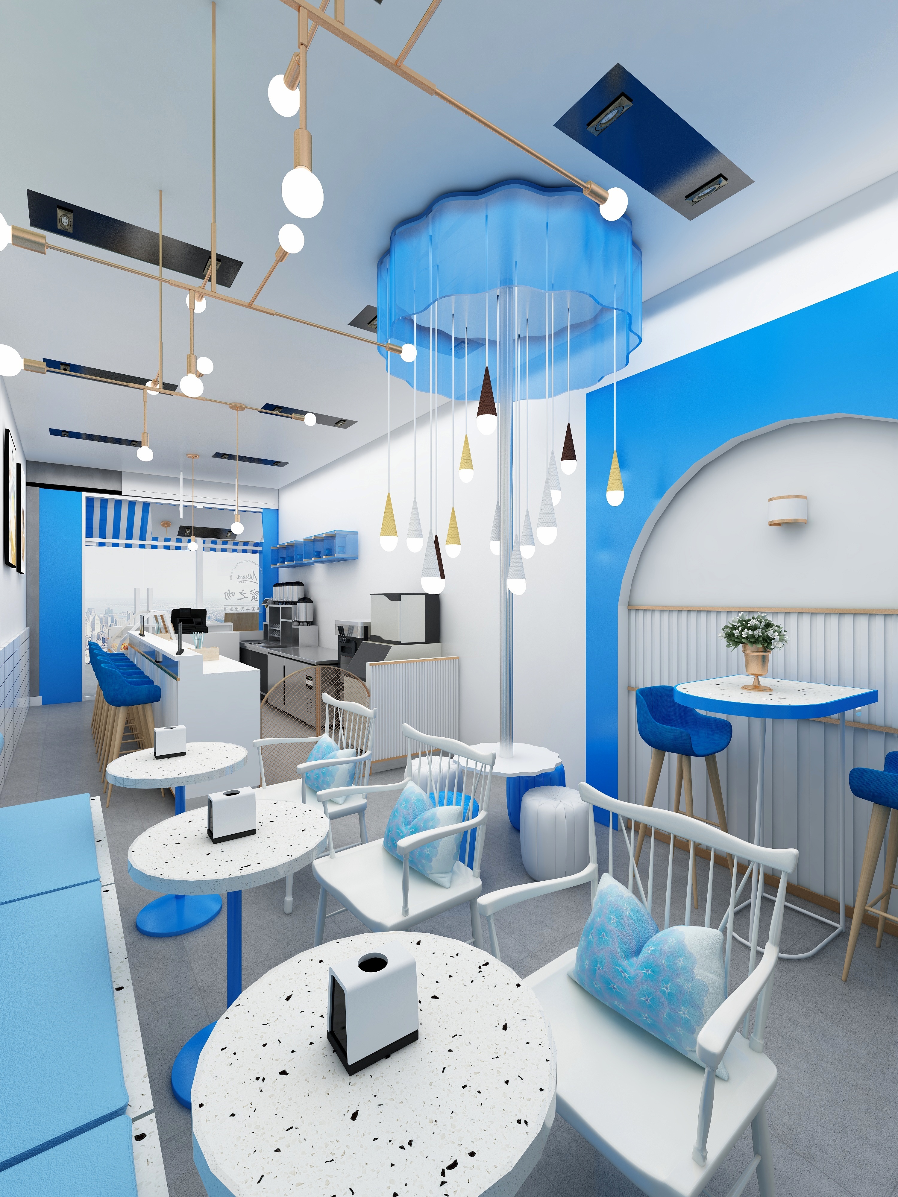 奶茶店 店铺效果图