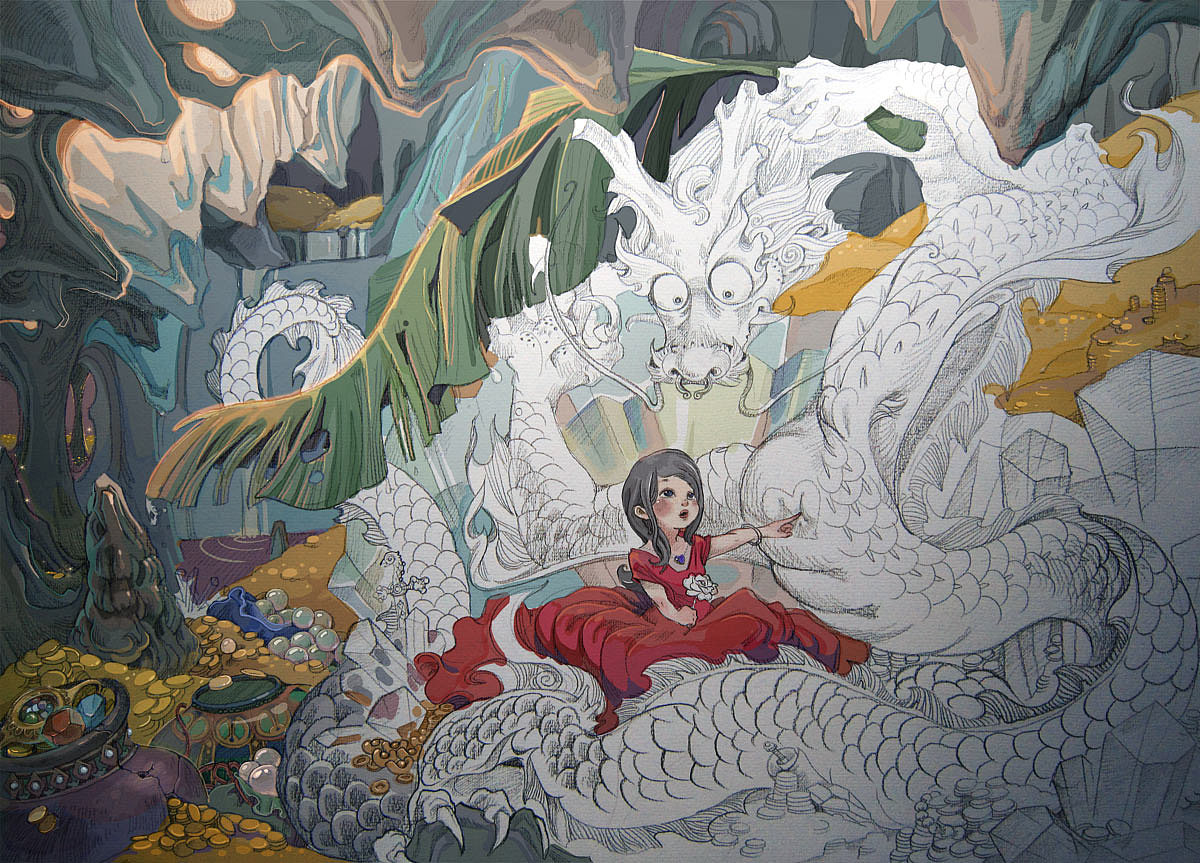 五行龙——金·把你的心给我!(图ZNjcxOTQ1Mg==) - 商业插画 - 站酷设计师莲羊原创素材 - 站酷ZCOOL