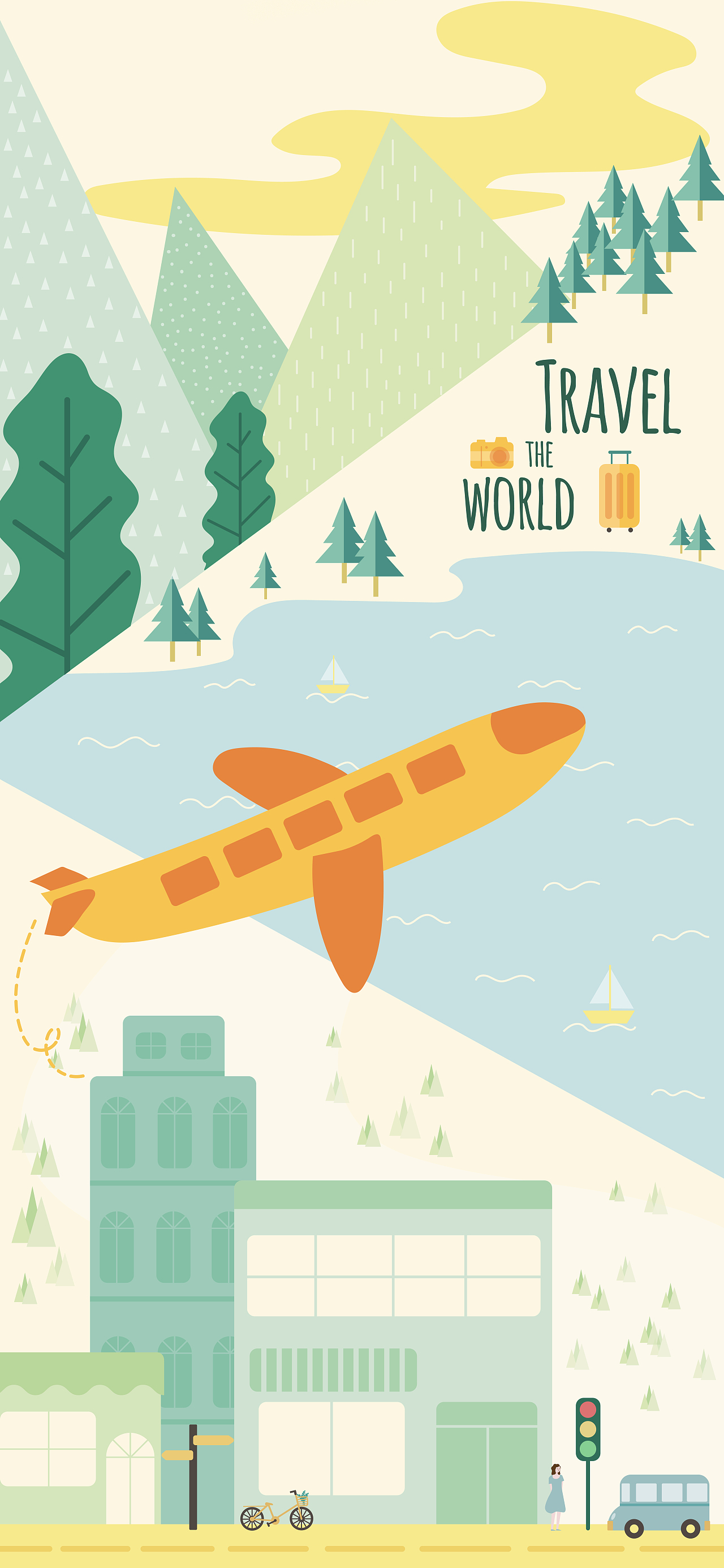 一组扁平风闪屏