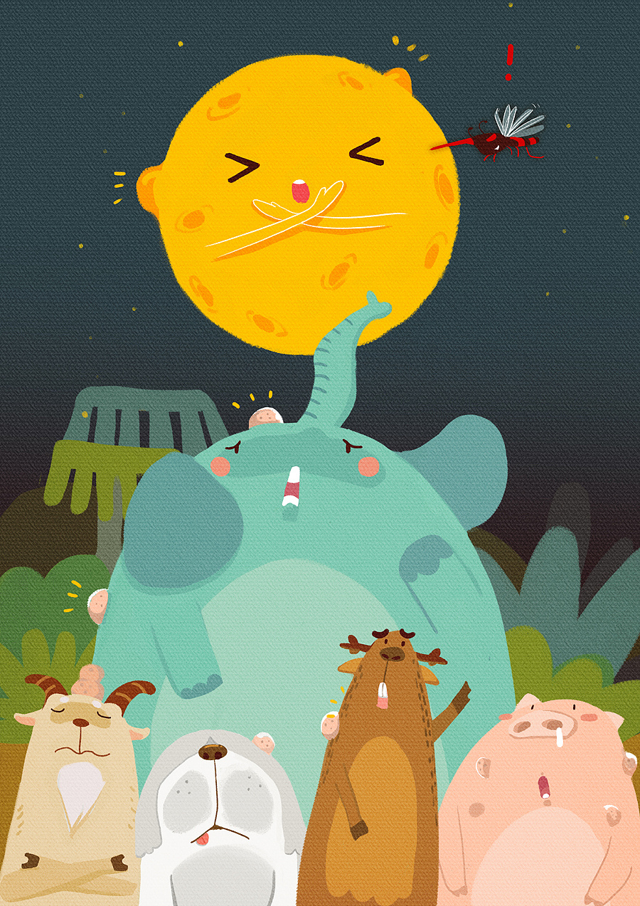 夜晚系列#儿童插画~by海牙hiya