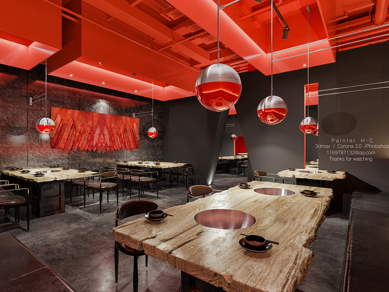 红 烤肉店（图ZMTczOTY2Njgw） - 家装设计 - 站酷设计师PainterHC原创素材 - 站酷ZCOOL