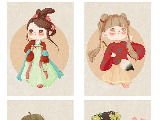 一組古風(fēng)兒插（個(gè)人主頁(yè)-ZNzA0MDc3MjQ=） - 商業(yè)插畫 - 站酷設(shè)計(jì)師伊之魅原創(chuàng)素材 - 站酷ZCOOL