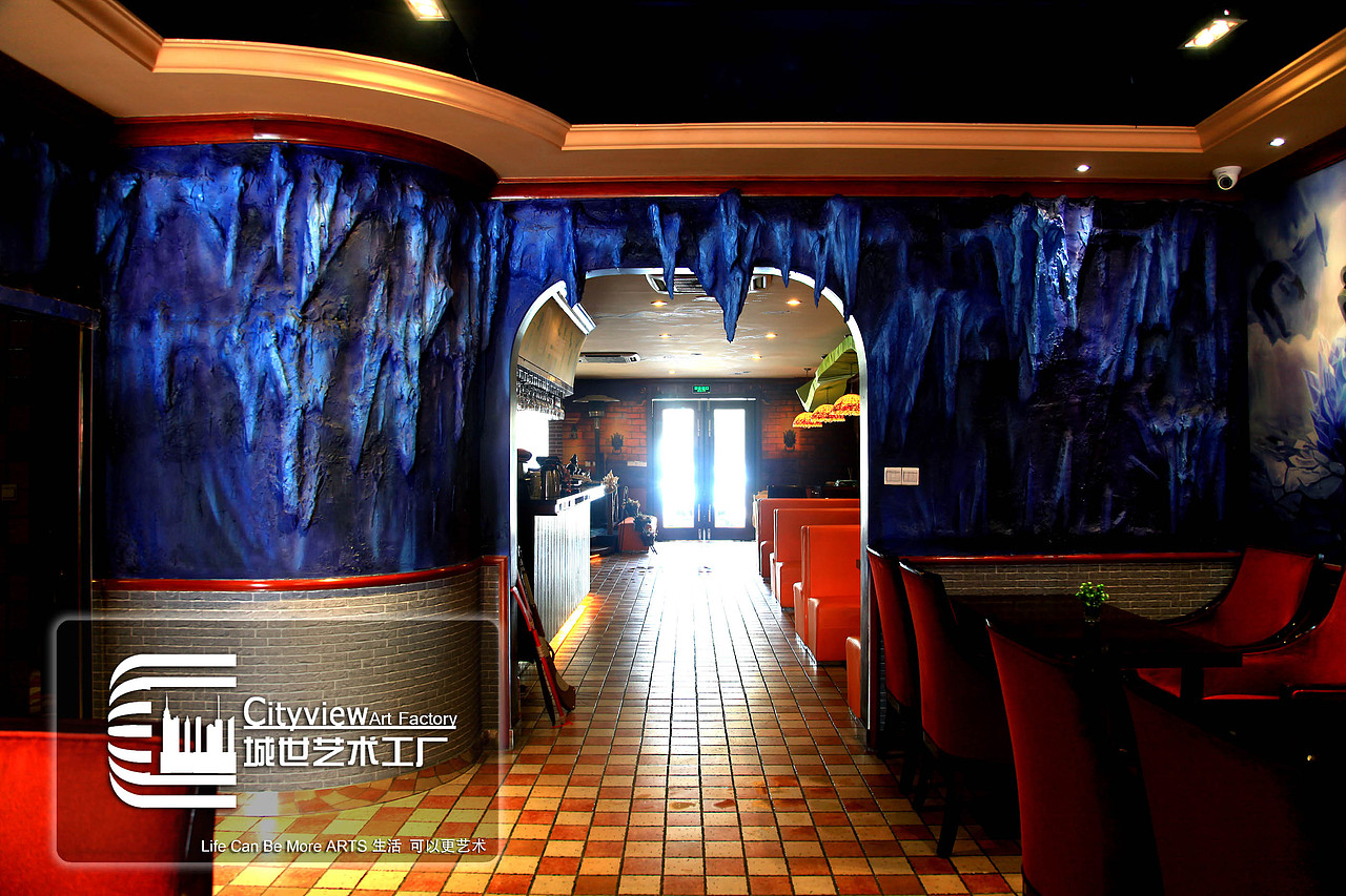 淄博城世艺术工厂墙绘作品——迪马英雄联盟主题餐厅