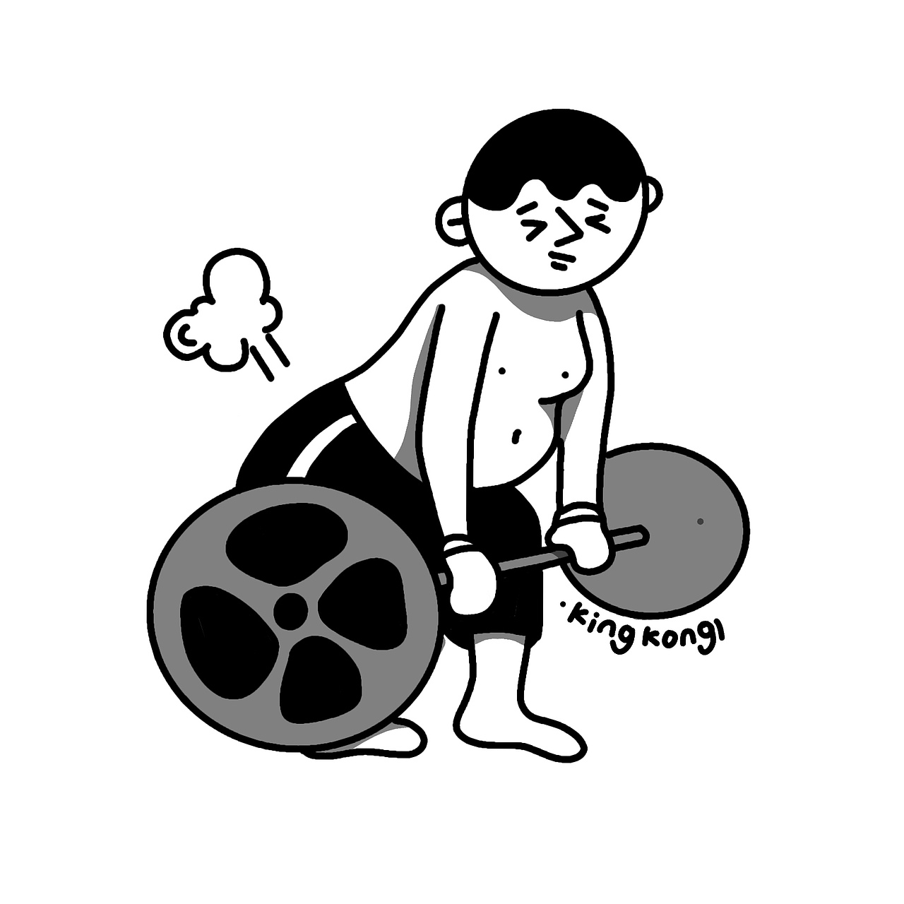 黑白插画——阿呆的日常11（图ZMjQ2NTIyNzI4） - 商业插画 - 站酷设计师会画画的金刚原创素材 - 站酷ZCOOL