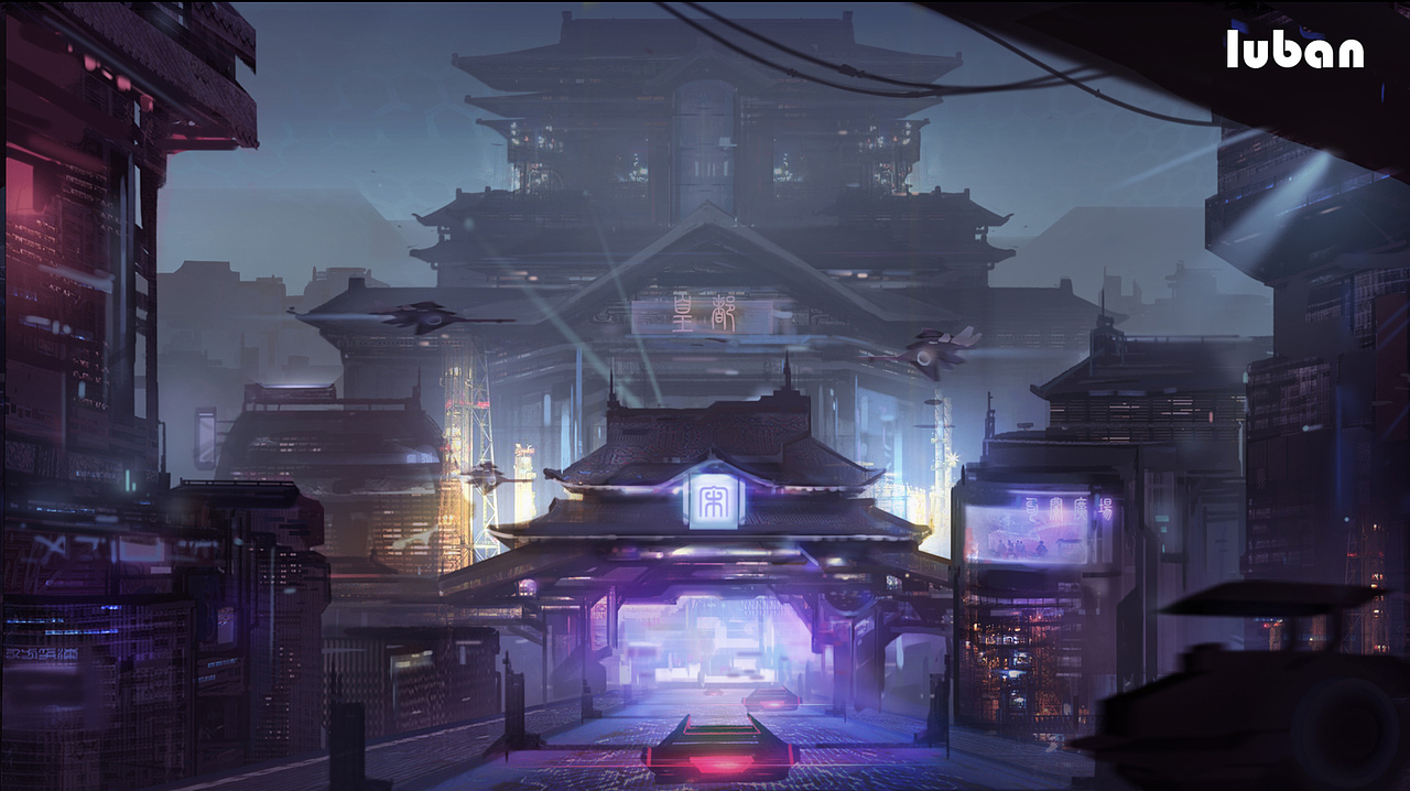 赛博朋克城市-古风科技（图ZMTMxNDY0NTY0） - 游戏原画 - 站酷设计师TOFTOR鹿工原创素材 - 站酷ZCOOL