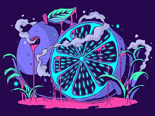 临摹-矢量插画《柠檬》