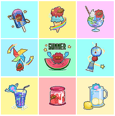 怪蛋星球—关于夏天的想象（图ZMTIzMzcxNTA0） - 像素画 - 站酷设计师CC是个蛋原创素材 - 站酷ZCOOL