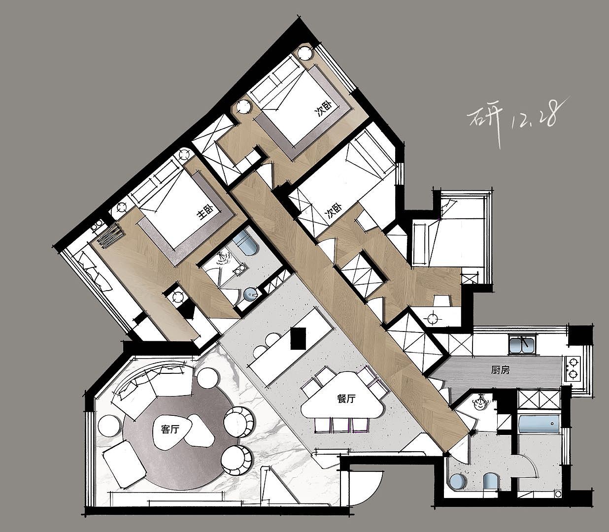 室内手绘作品欣赏（图ZMjM4MjY3NjUy） - 家装设计 - 站酷设计师纯粹手绘原创素材 - 站酷ZCOOL