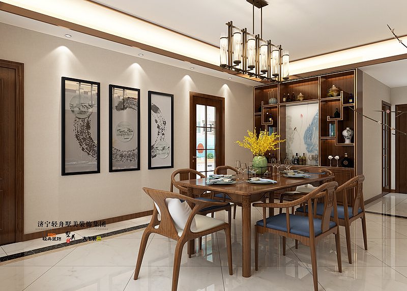 华城·宏河美地A户型198平方新中式风格装修设计方案