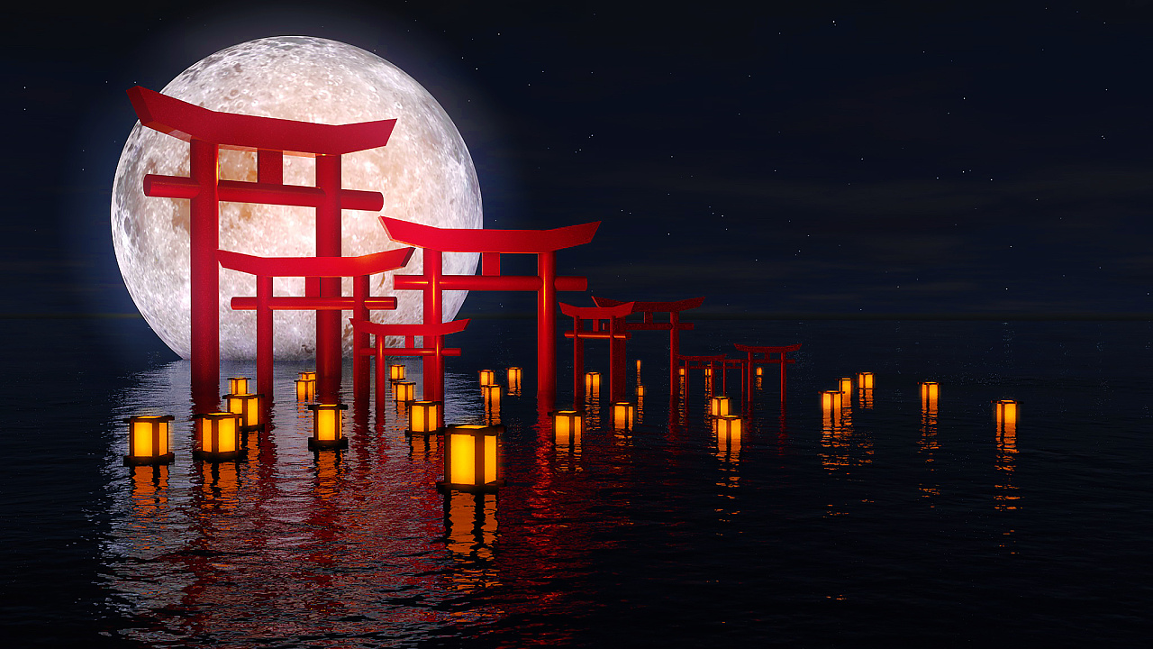 冷月鸟居明神门