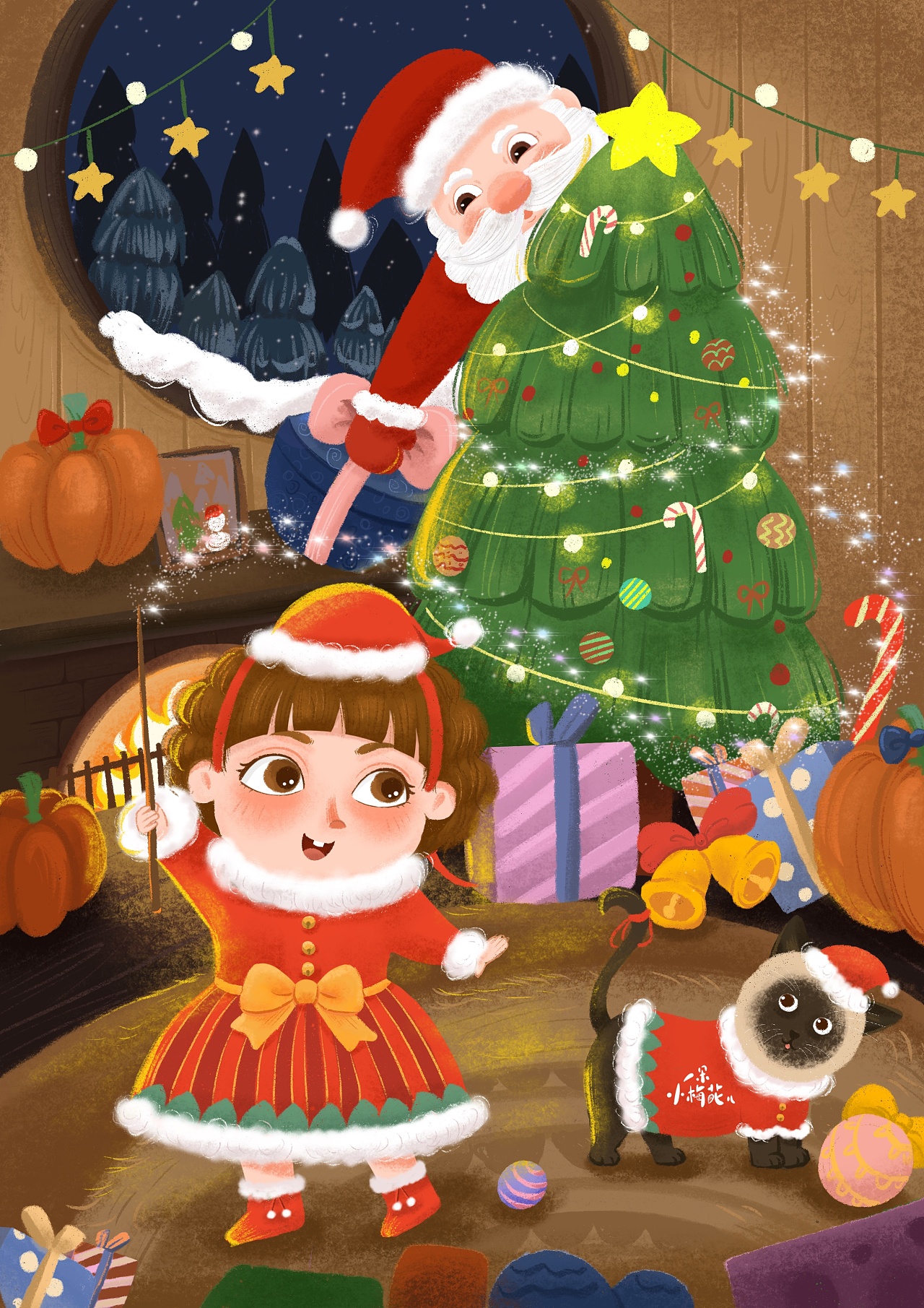 圣诞场景插画|插画|儿童插画|一朵小梅花儿 - 原创作品 - 站酷 (zcool