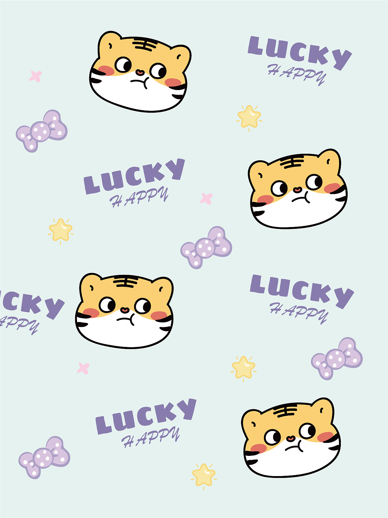 胖虎卡通可爱小老虎插画表情包ip形象