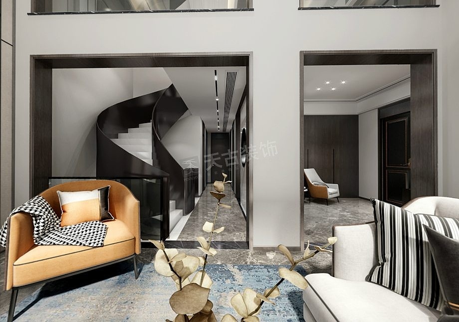 茶园安纳溪湖联排别墅装修|现代新中式风格别墅设计图