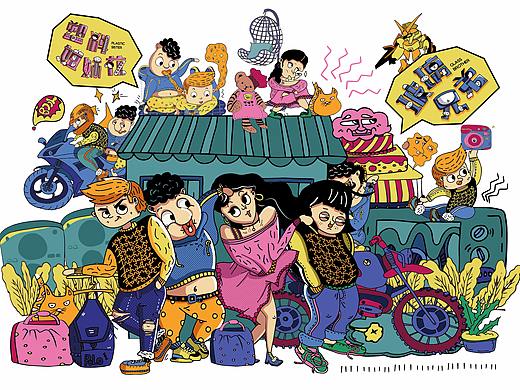 泡沫家族插画设计（塑料姐妹花、玻璃兄弟）part 1.