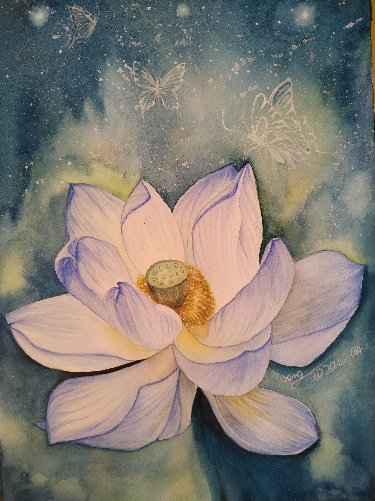 水彩荷花系列之梦幻