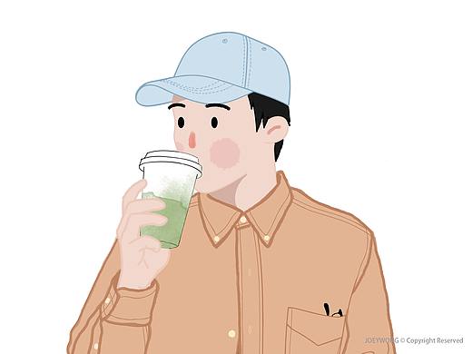 喜茶新式茶饮系列人物插画