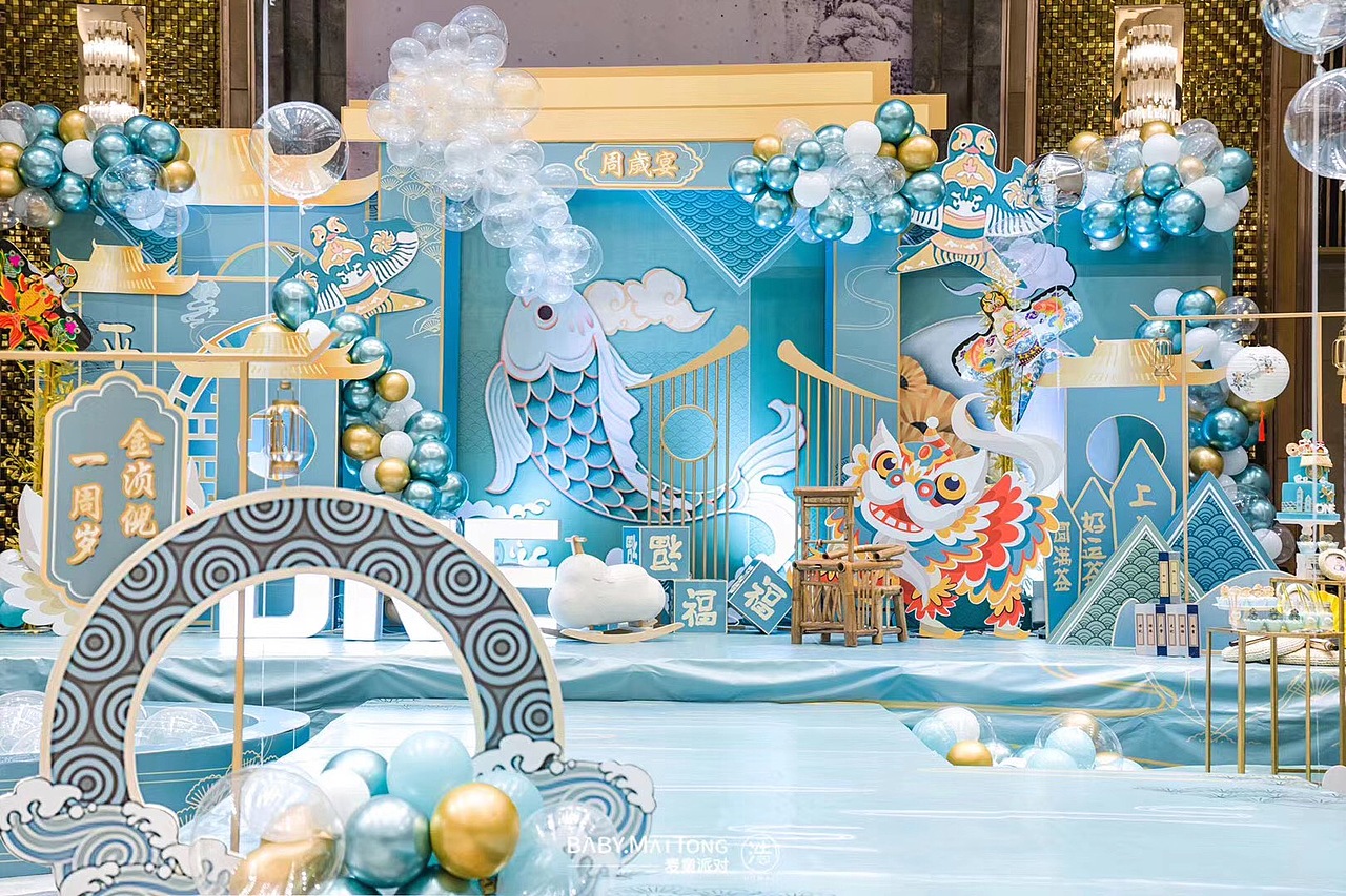 新中式薄荷绿| 锦鲤宝贝周岁宴