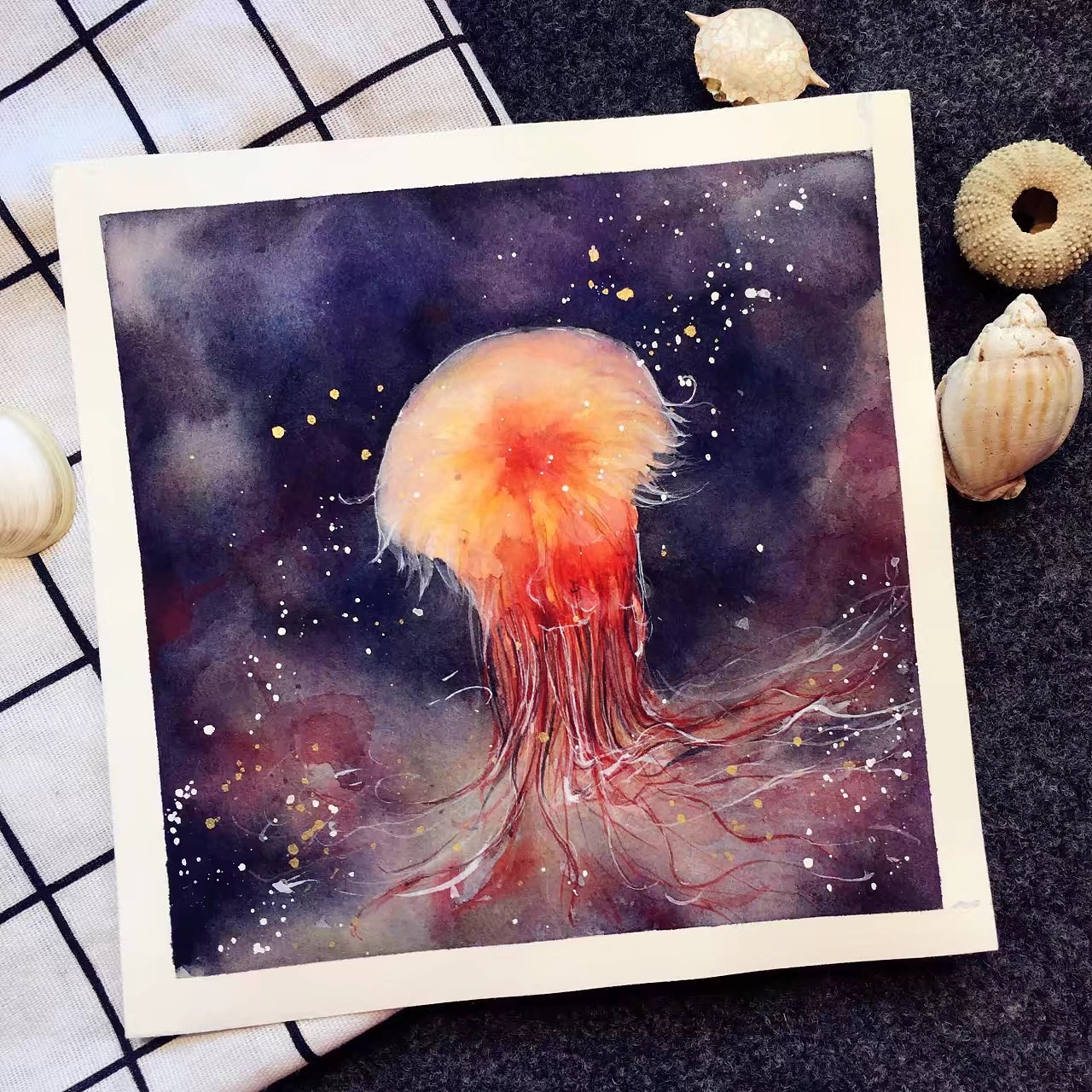 水彩水母手稿|插画|绘本|树上没有_猫 - 原创作品 - 站酷 (zcool)