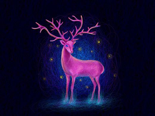 线圈画练习之鹿