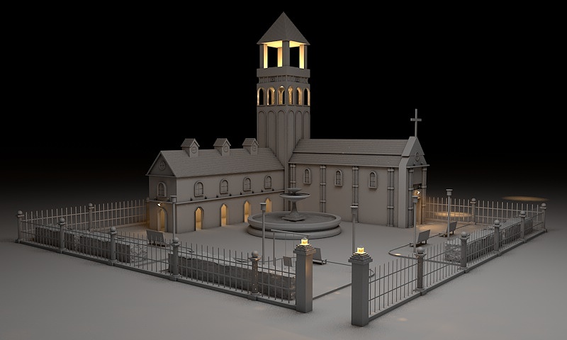 C4D基础工具练习 小房子建模