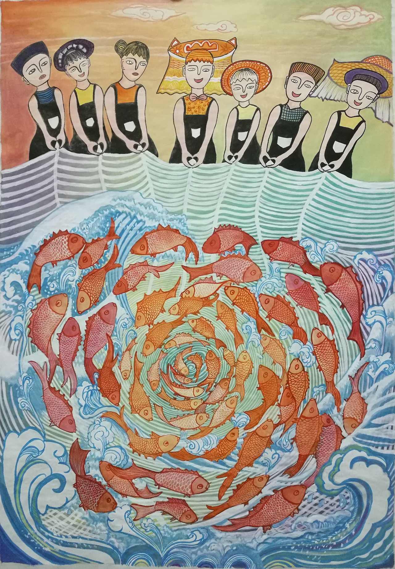 渔水情（图ZOTMyODYzMTY=） - 绘画 - 站酷设计师玉莹原创素材 - 站酷ZCOOL