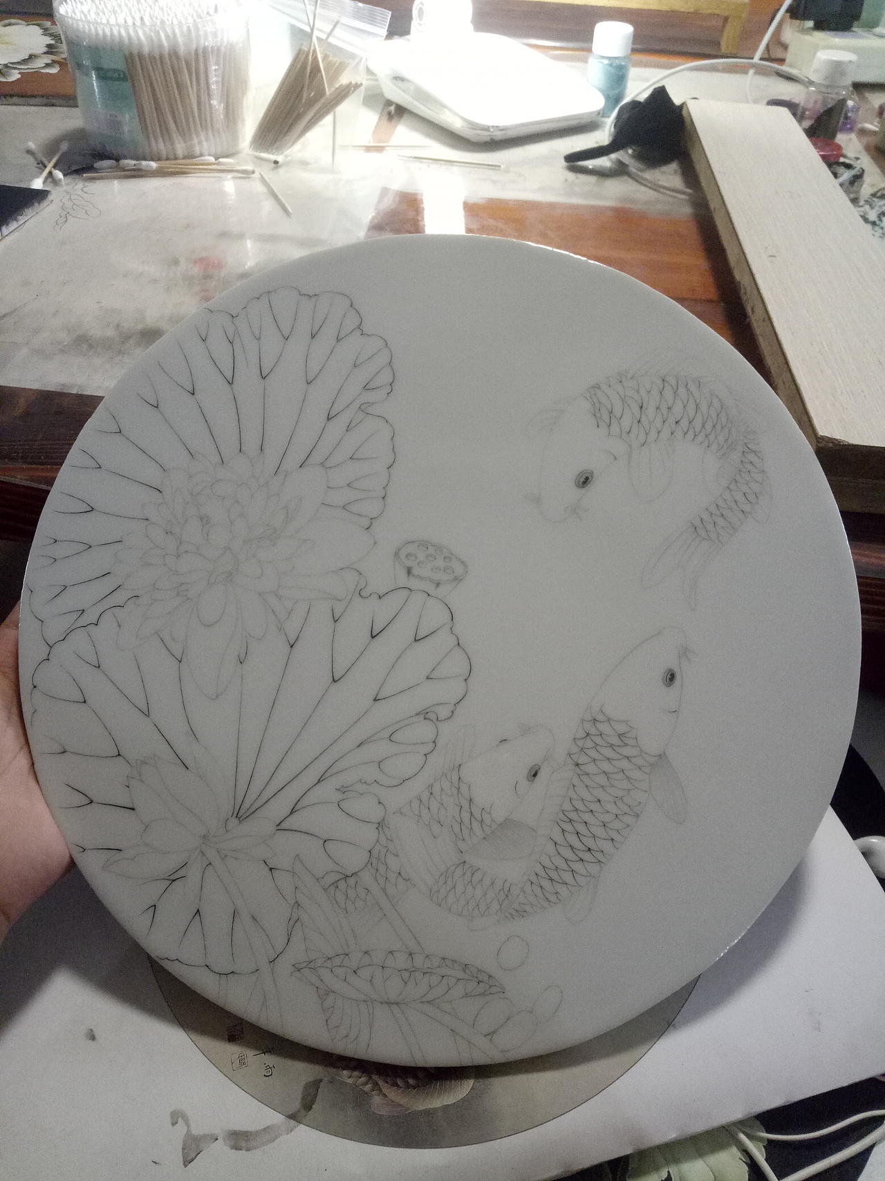 釉上彩临摹嘻嘻还有一个青花没烧的汾水（图ZMTQ3NDc2Njcy） - 工艺品设计 - 站酷设计师Z95585789原创素材 - 站酷ZCOOL