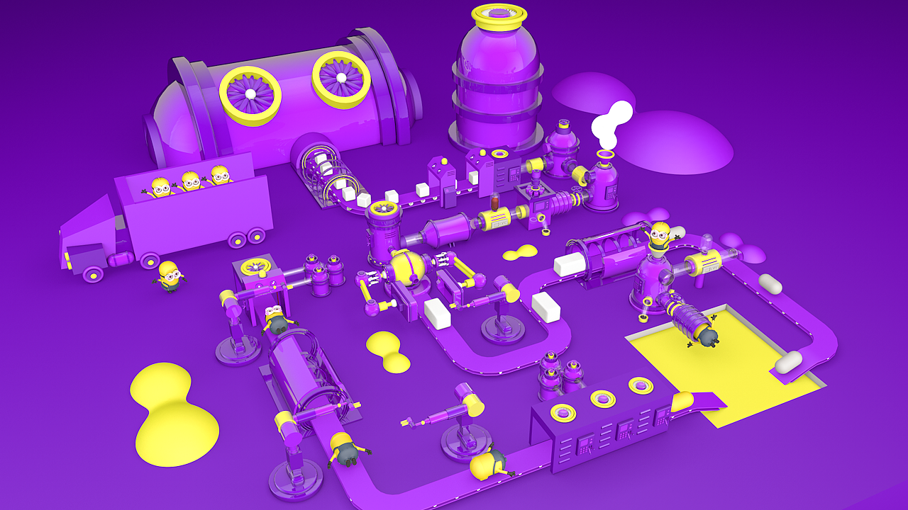 小黄人流水线 c4d