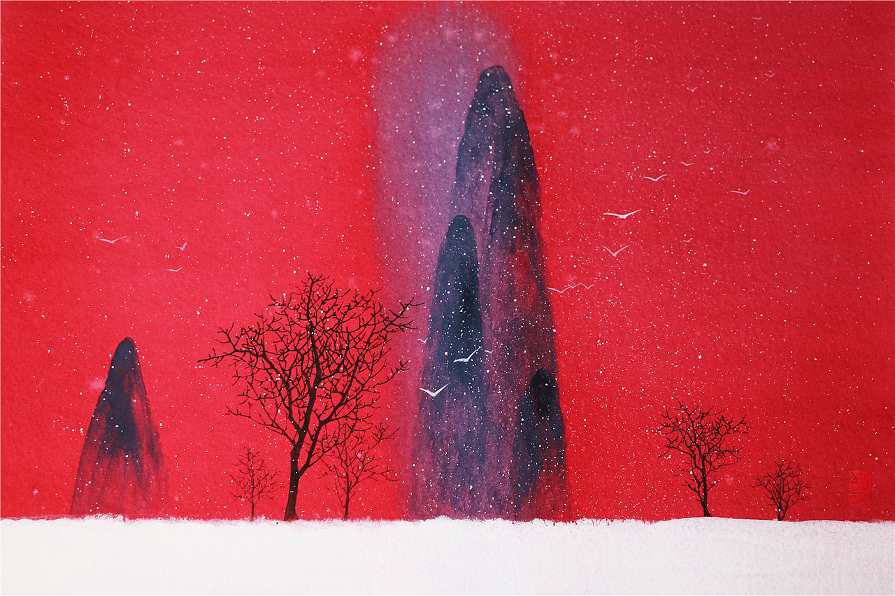 【大雪—翔魚】（图ZMTM4MDQxMjg4） - 艺术插画 - 站酷设计师翔魚原创素材 - 站酷ZCOOL