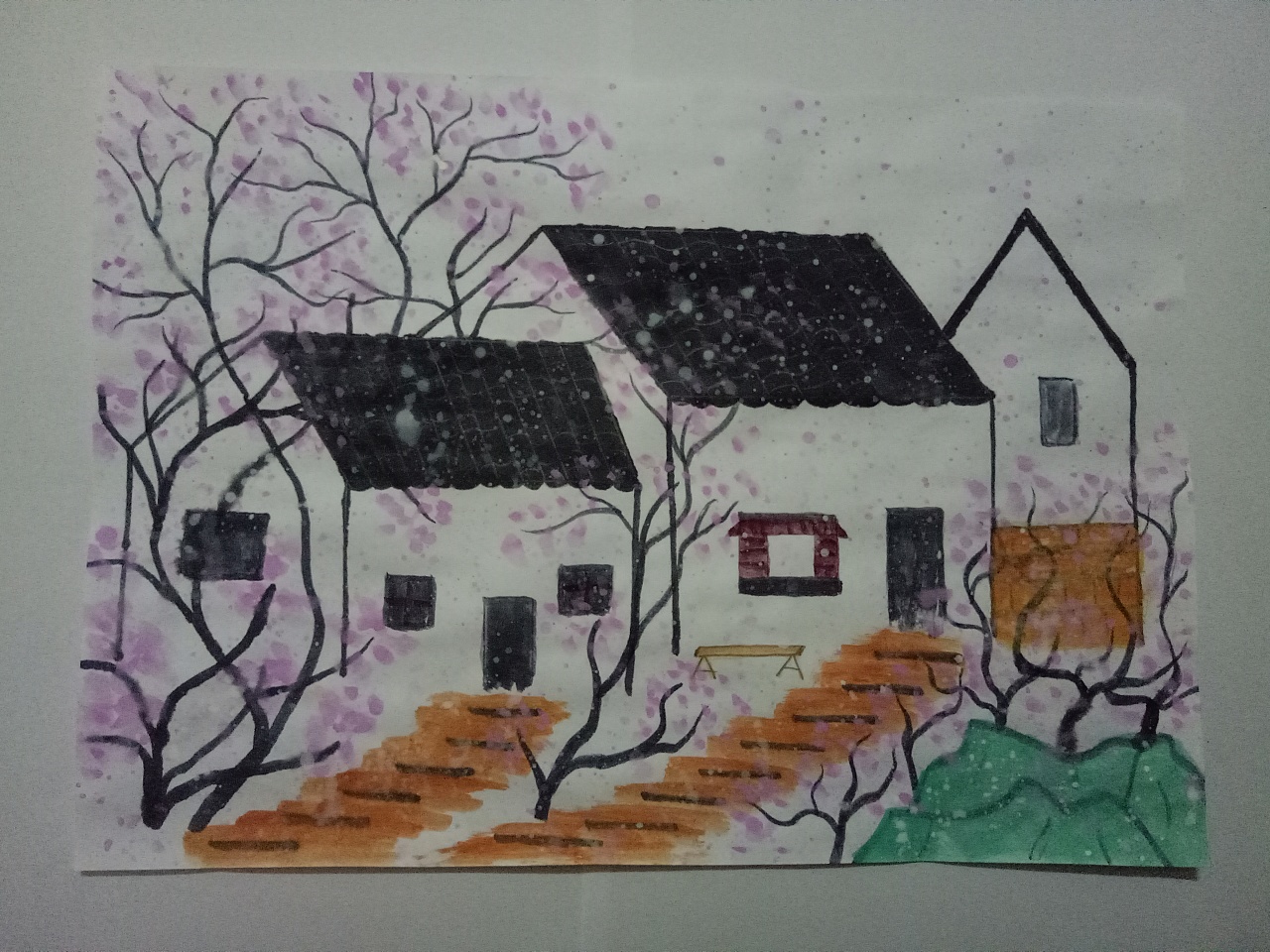 桃林深处有人家|插画|创作习作|深海珍珠 - 原创作品 - 站酷 (zcool)