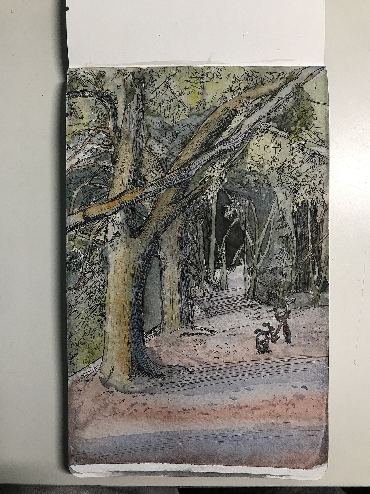 树林下的单车（图ZMTkzODExMTI4） - 创作习作 - 站酷设计师李Jarvis原创素材 - 站酷ZCOOL