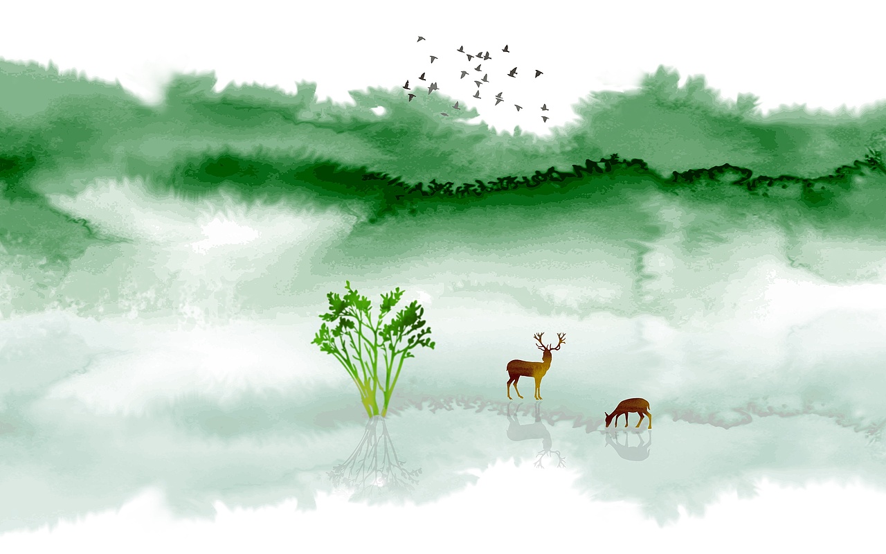 2019山水2（图ZMTY5MDA1ODA4） - 品牌 - 站酷设计师新中式纱画图库原创素材 - 站酷ZCOOL