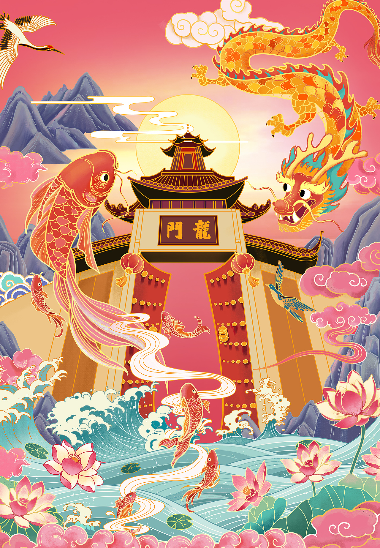 清华大学文创手账插画设计|插画|商业插画|咸鸭蛋mx - 原创作品