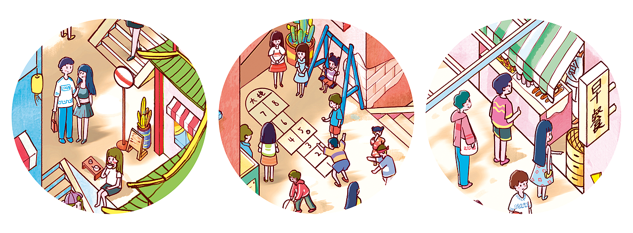 《猫咪小镇》迷宫拼图系列 插画 玩具拼图