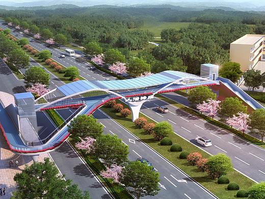 人行天桥 跨街景观天桥 景观方案 市政公园设计 桥梁