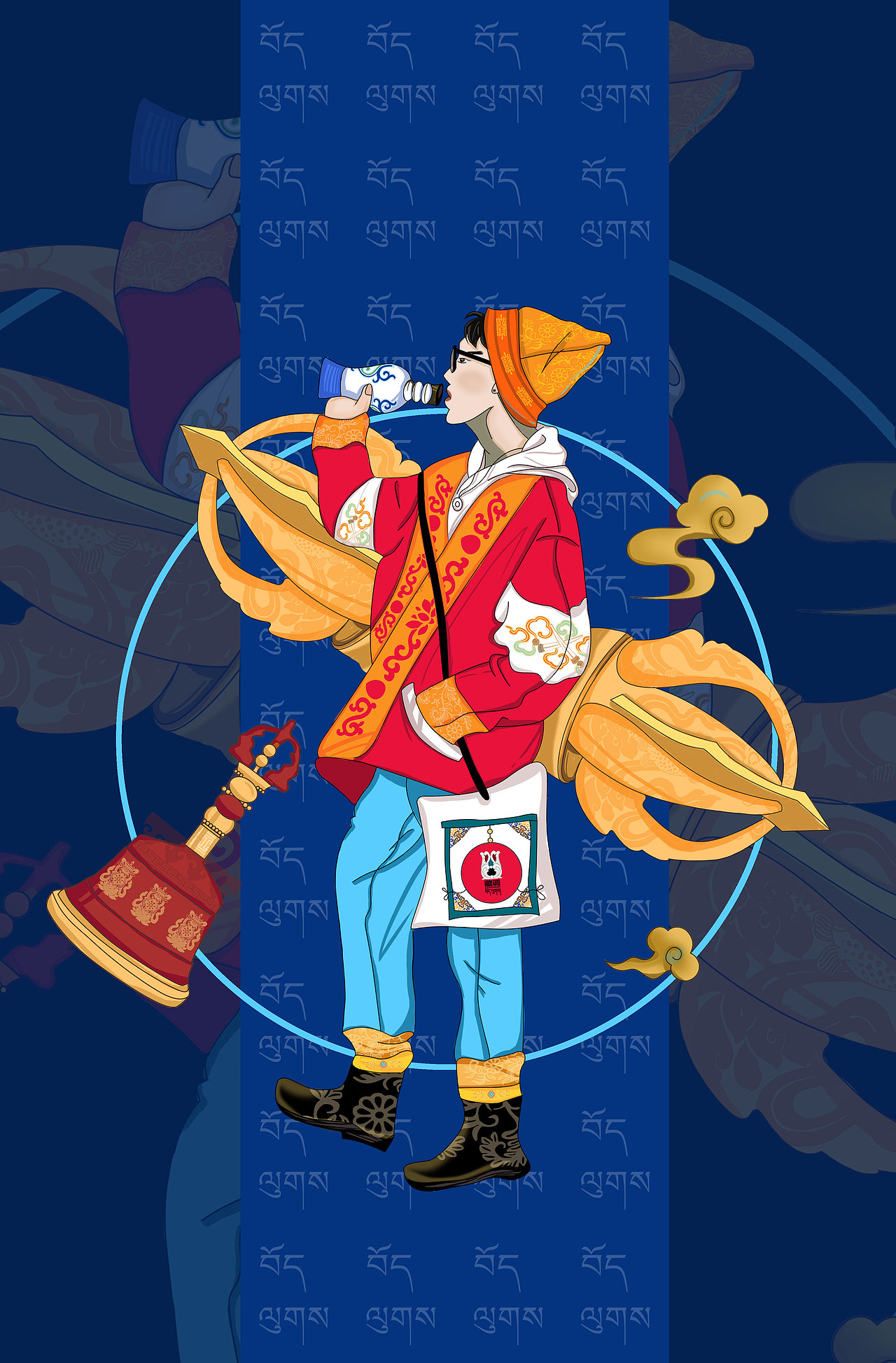 SAN-MZT | 当少年遇上藏式（图ZMjE0OTkzMDY4） - 创作习作 - 站酷设计师SD视觉设计原创素材 - 站酷ZCOOL