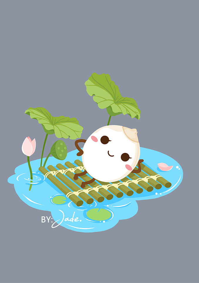 悠哉的莲子米躺在盛夏的莲花池中