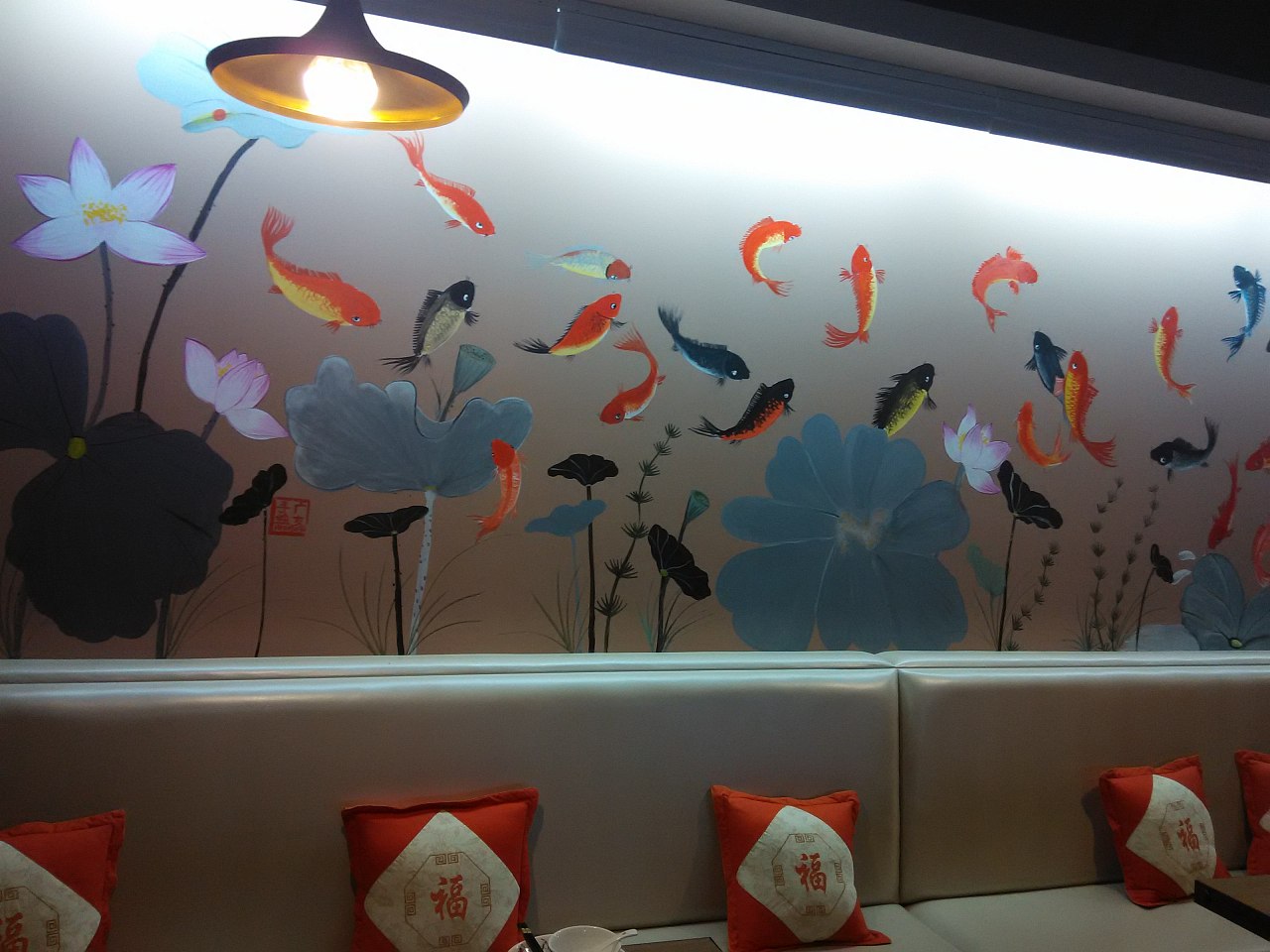 太原饭店背景墙画 太原手绘墙画 太原壁画太原酒店饭店装修背景墙画