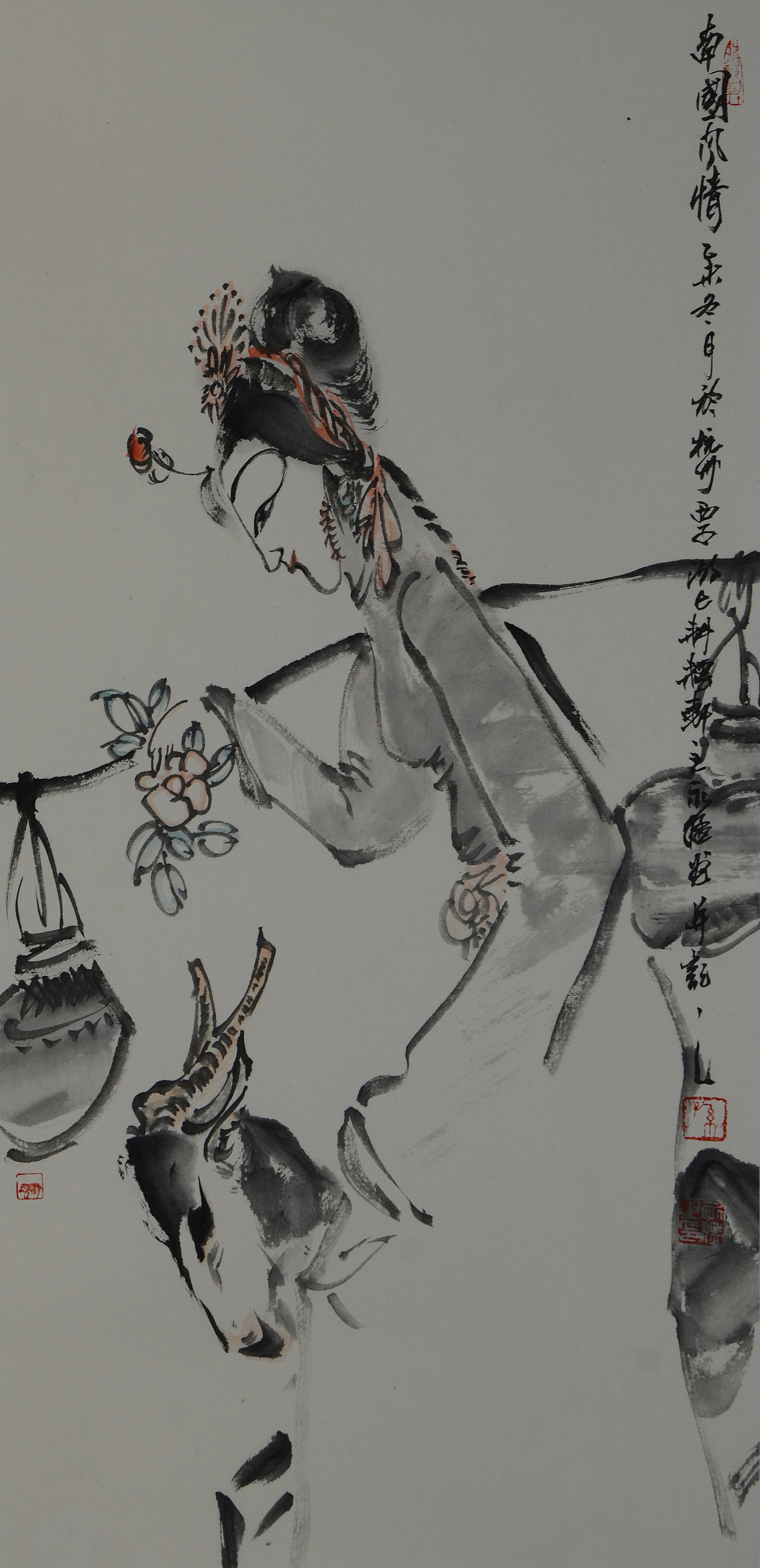 孙永猛国画作品水墨皮影人物