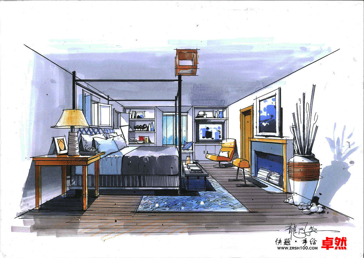【卓然手绘】室内作品
