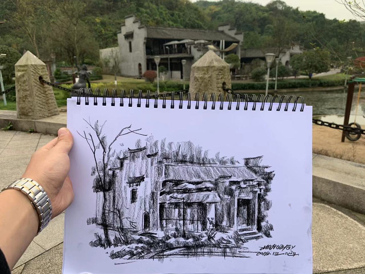 天朗气清园博园写生，记录即逝的2019（图ZMTkxMTMwNDcy） - 绘画 - 站酷设计师芥子绘原创素材 - 站酷ZCOOL
