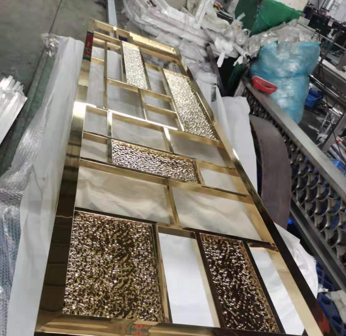 实惠定做酒店工程屏风 玫瑰金不锈钢屏风