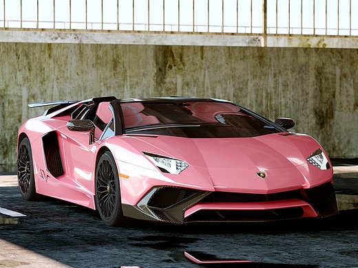 兰博基尼 埃文塔多 死亡芭比粉 渲染三维-机械/交通2年前跑车渲染