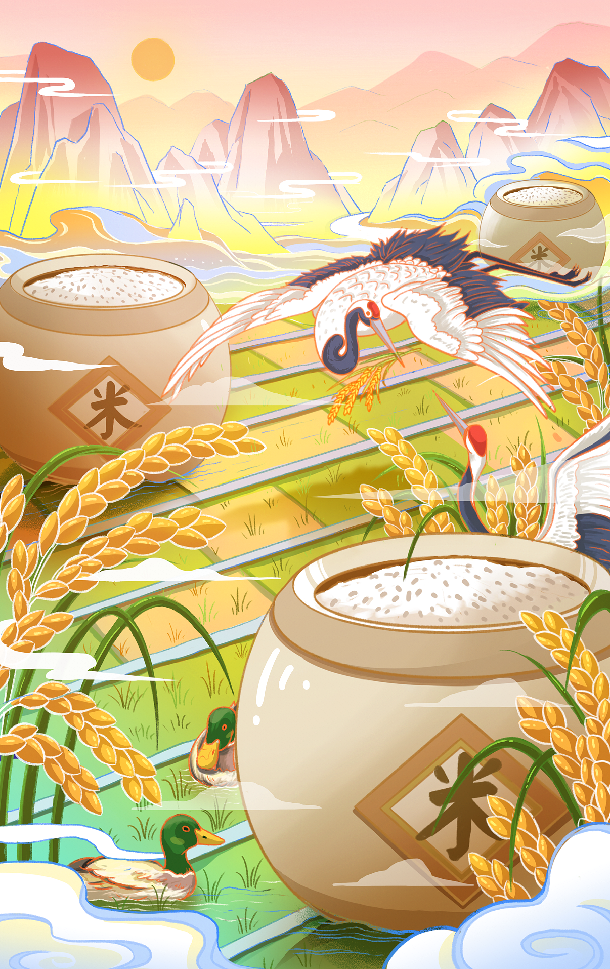 稻米包装设计插画|插画|商业插画|prism20 - 原创作品 - 站酷 (zcool)