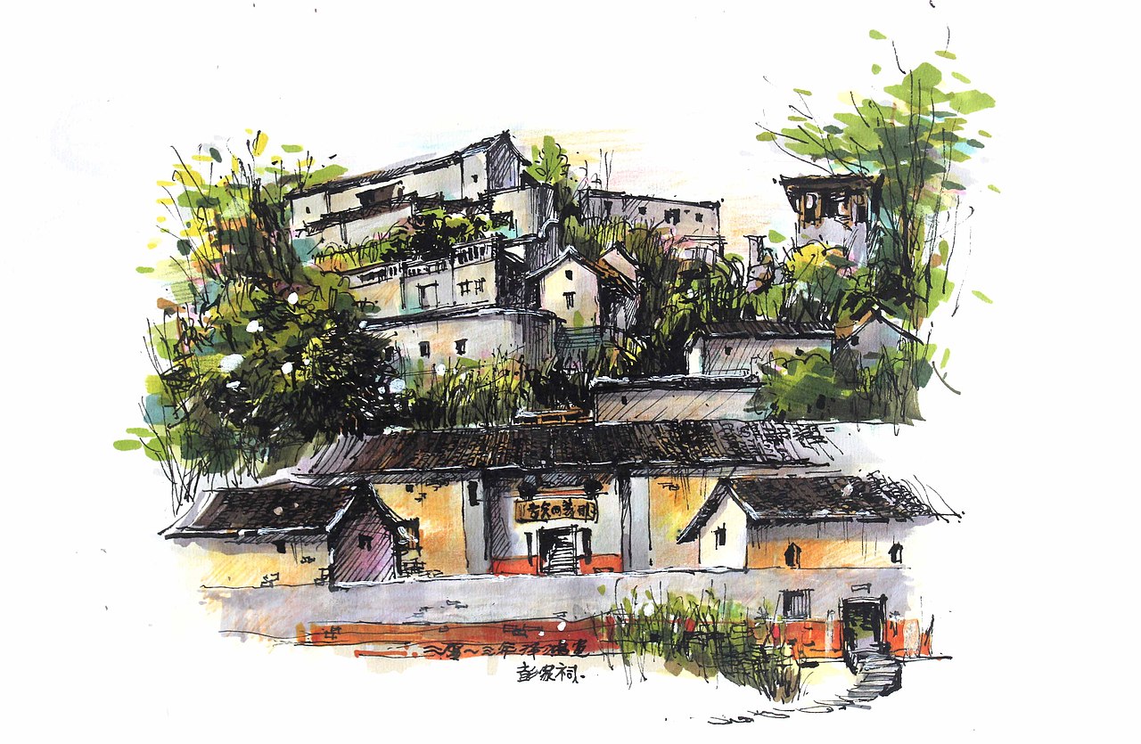 马克笔 风景速写（二）（图ZMjE3MTUyODQ=） - 绘画 - 站酷设计师谭泽鸿原创素材 - 站酷ZCOOL