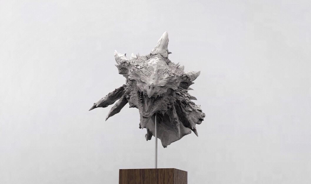 怪物猎人雄火龙gk雕像原型