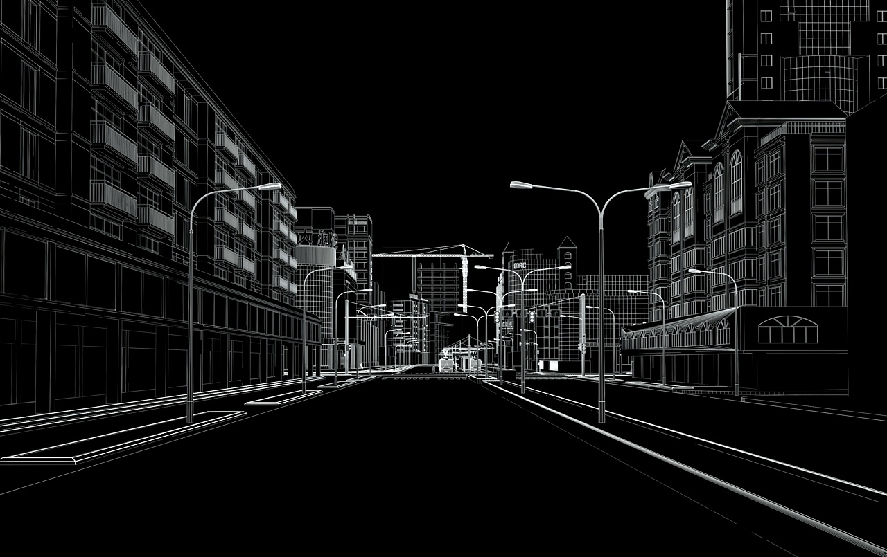 小城市线稿练习创作