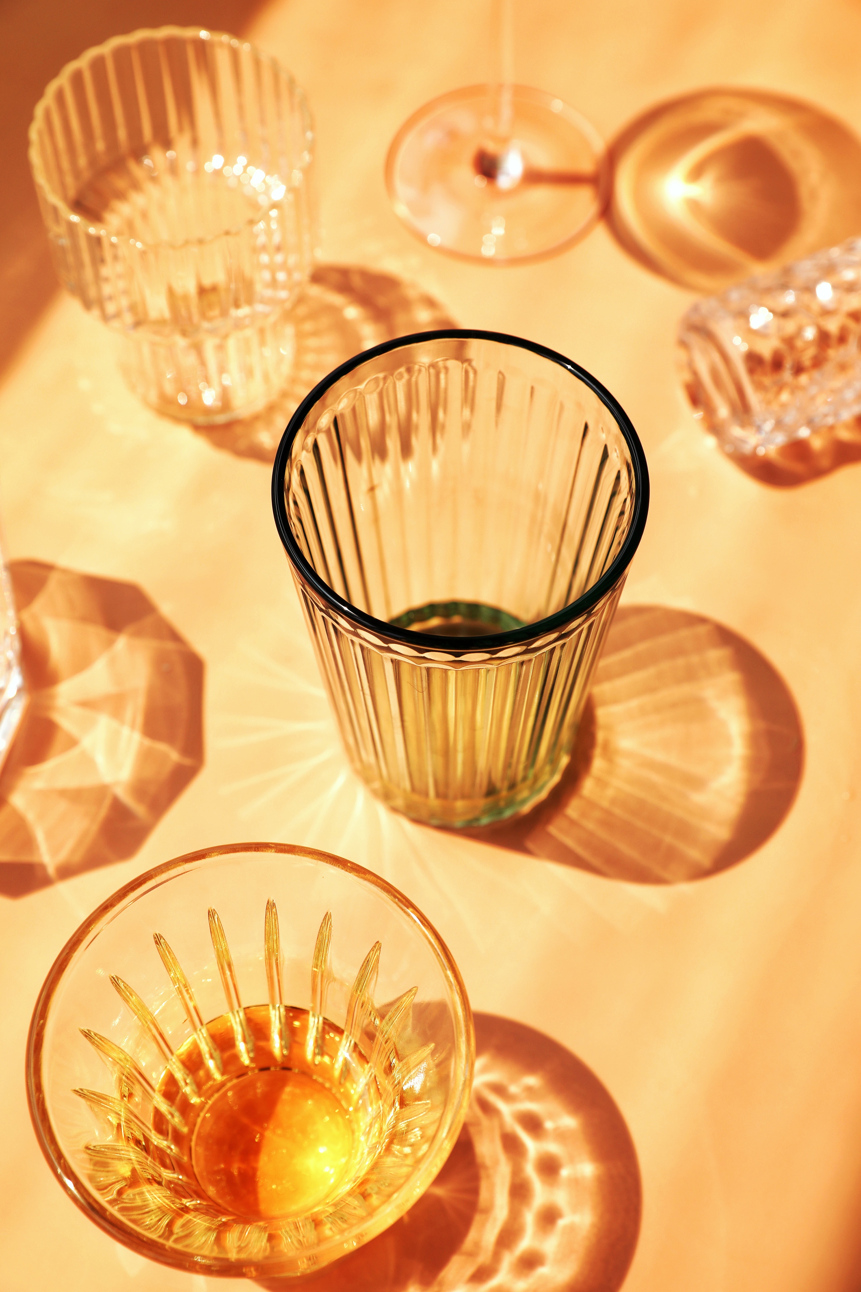 意大利进口IVV手工彩色水杯果汁杯套装 彩色耐热螺旋创意玻璃杯子-美间设计